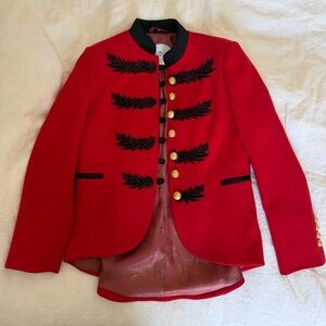 Wolf & Badger The Extreme Collection embroidered red and black Military Blazer